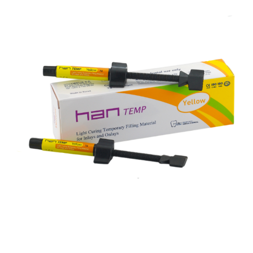 HanTemp Yellow inlays onlays ortho bite Merek HanDae 1 syringe KUAT dan MUDAH DI COPOT DENGAN SONDE