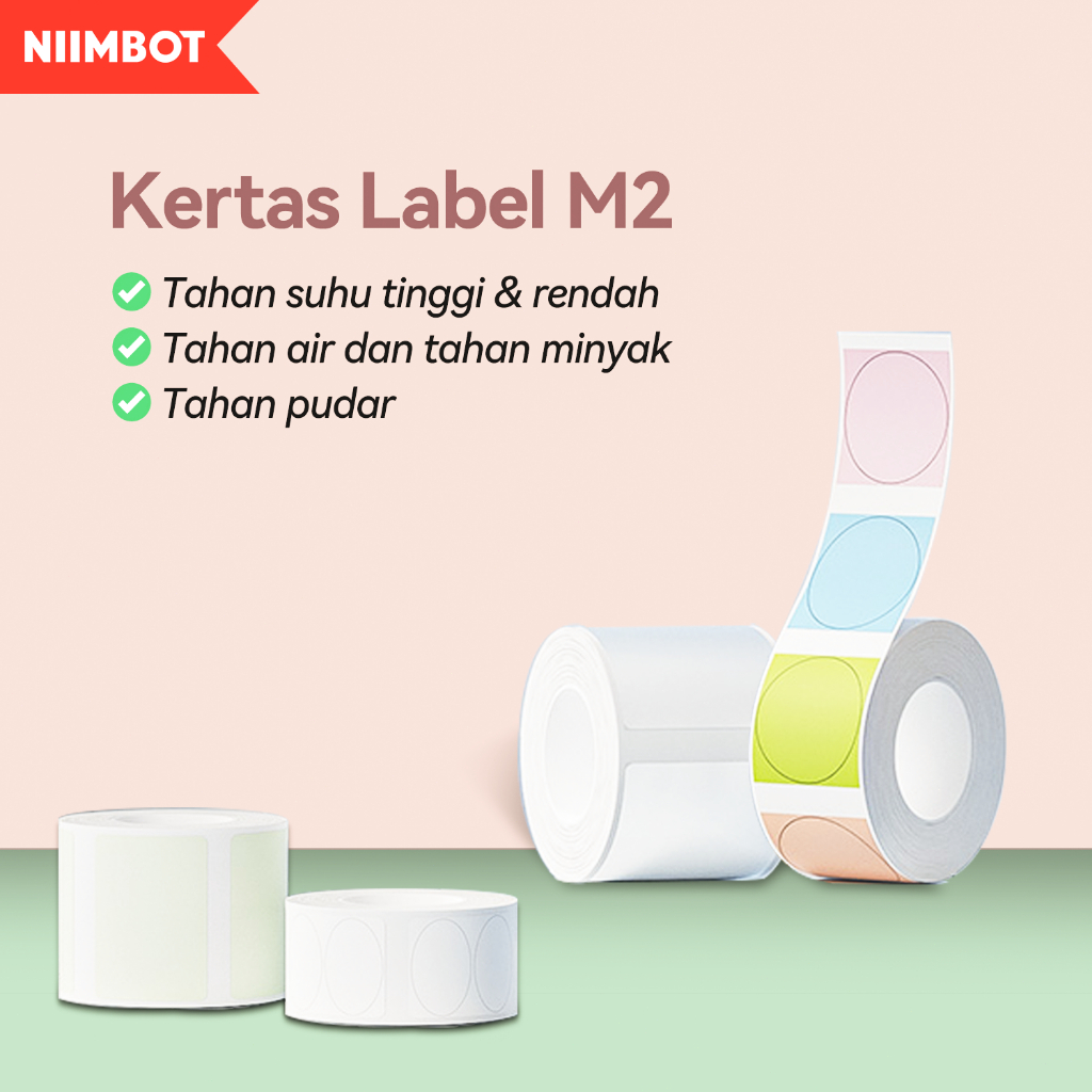 

NIIMBOT Kertas Label Putih Eksklusif M2 Anti Air Minyak Robek Tahan Panas Dingin untuk Kantor Rumah