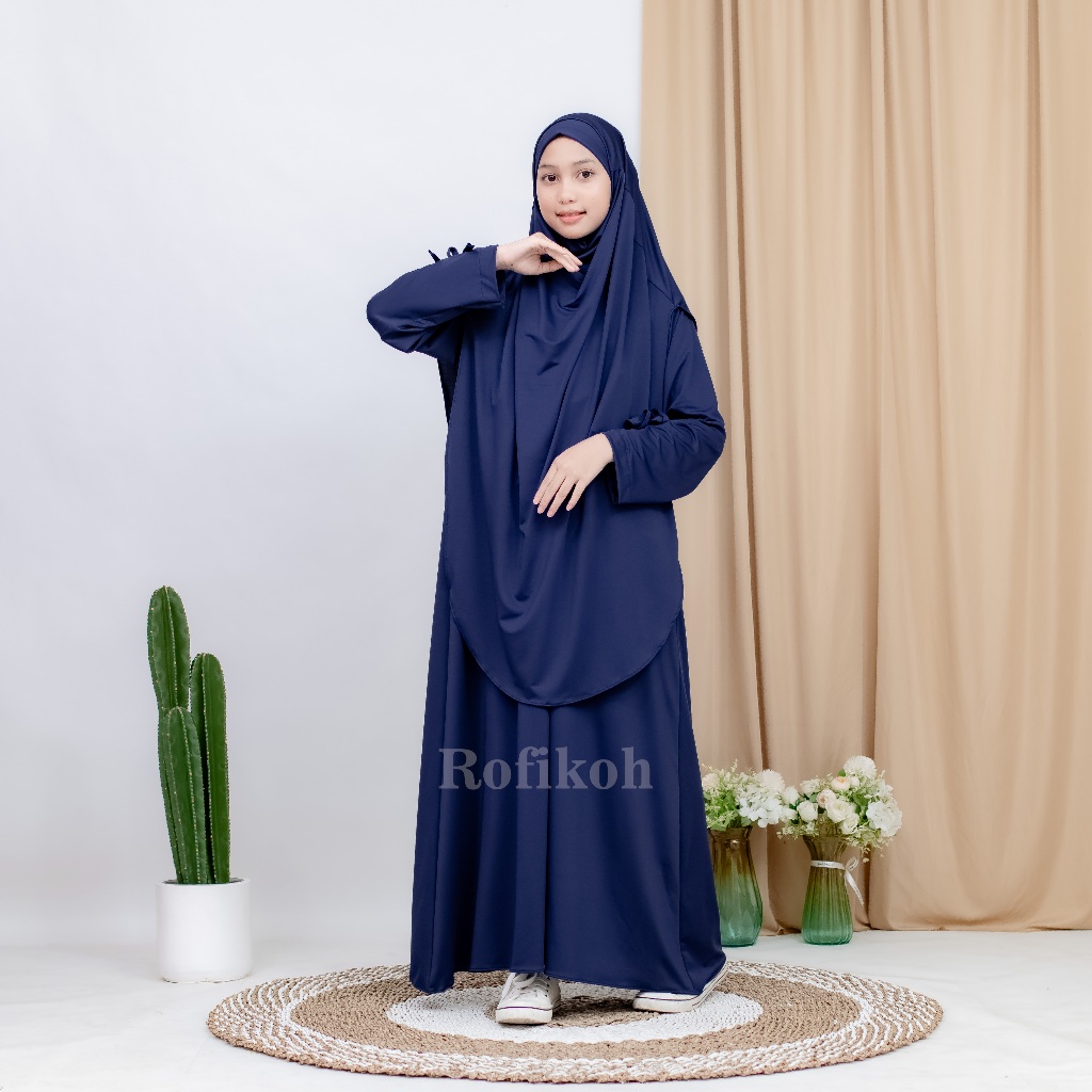 MECCA KIDS French Khimar Set Rok Anak Perempuan Usia 1 Sampai 6 Tahun