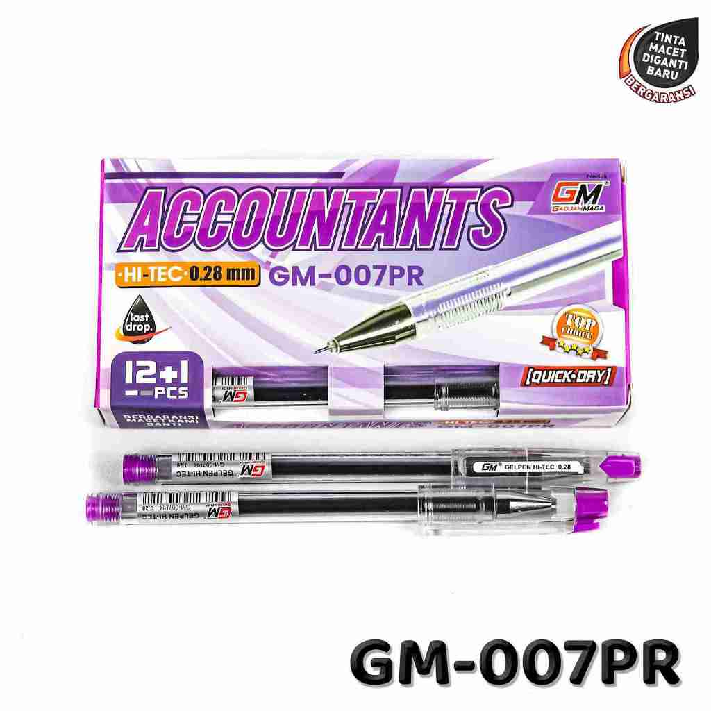 

Gelpen HiTEC 0.28 type GM-007 warna Purple 1 box isi 12pcs + 1Pcs