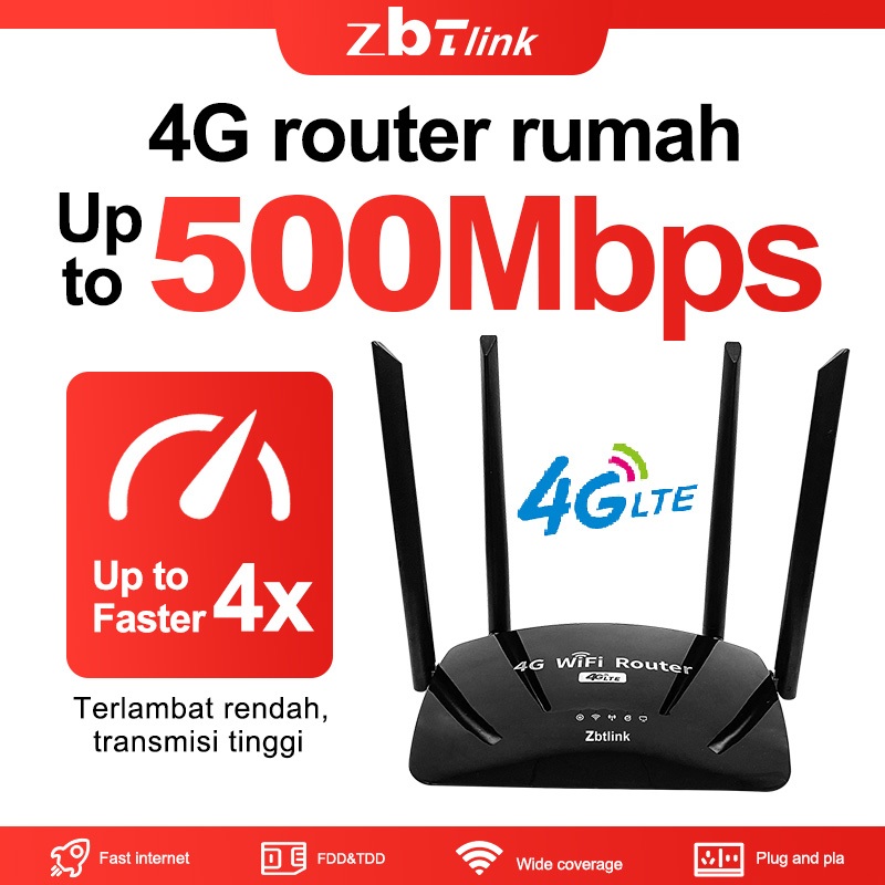 ZBTlink 4G Router Modem 500Mbps SIM Dongle WiFi