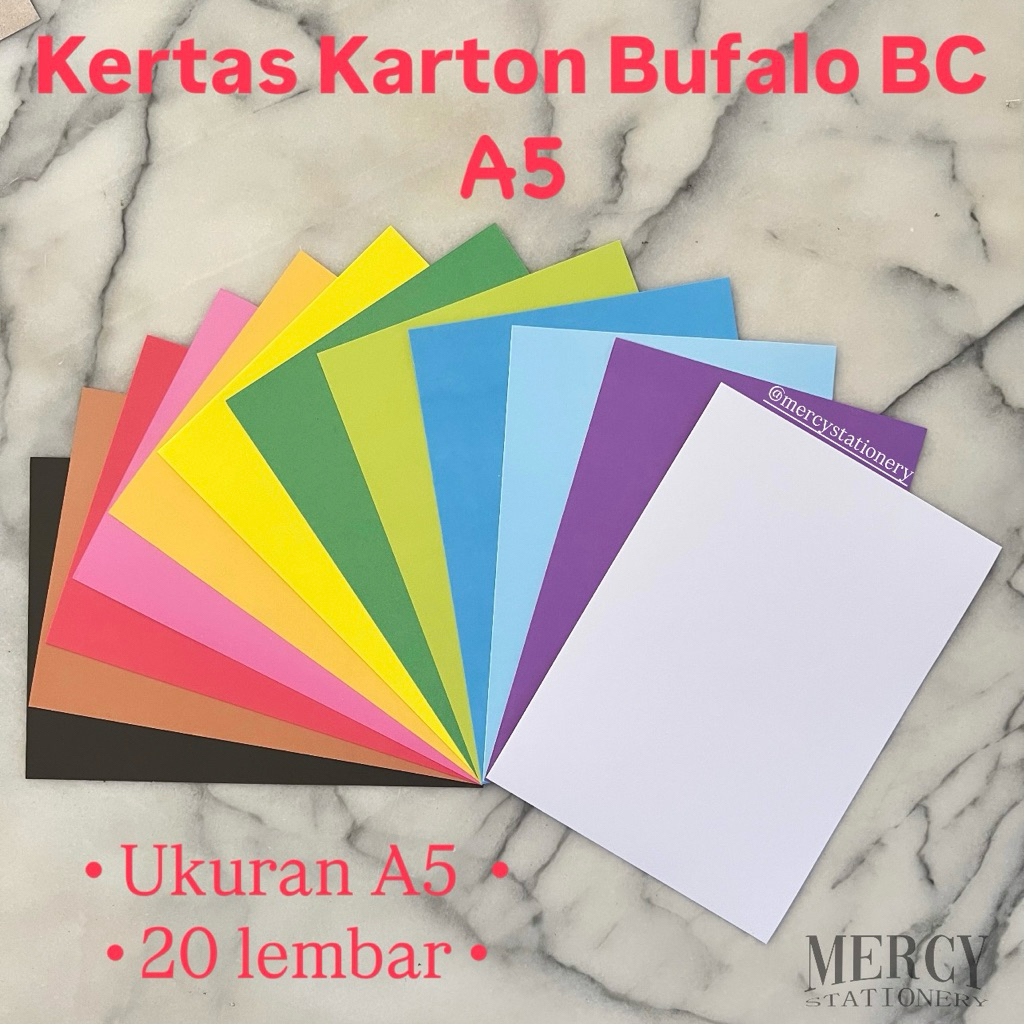 

Kertas Buffalo A5 Karton Bufalo Warna BC 20 Lembar Merah Putih