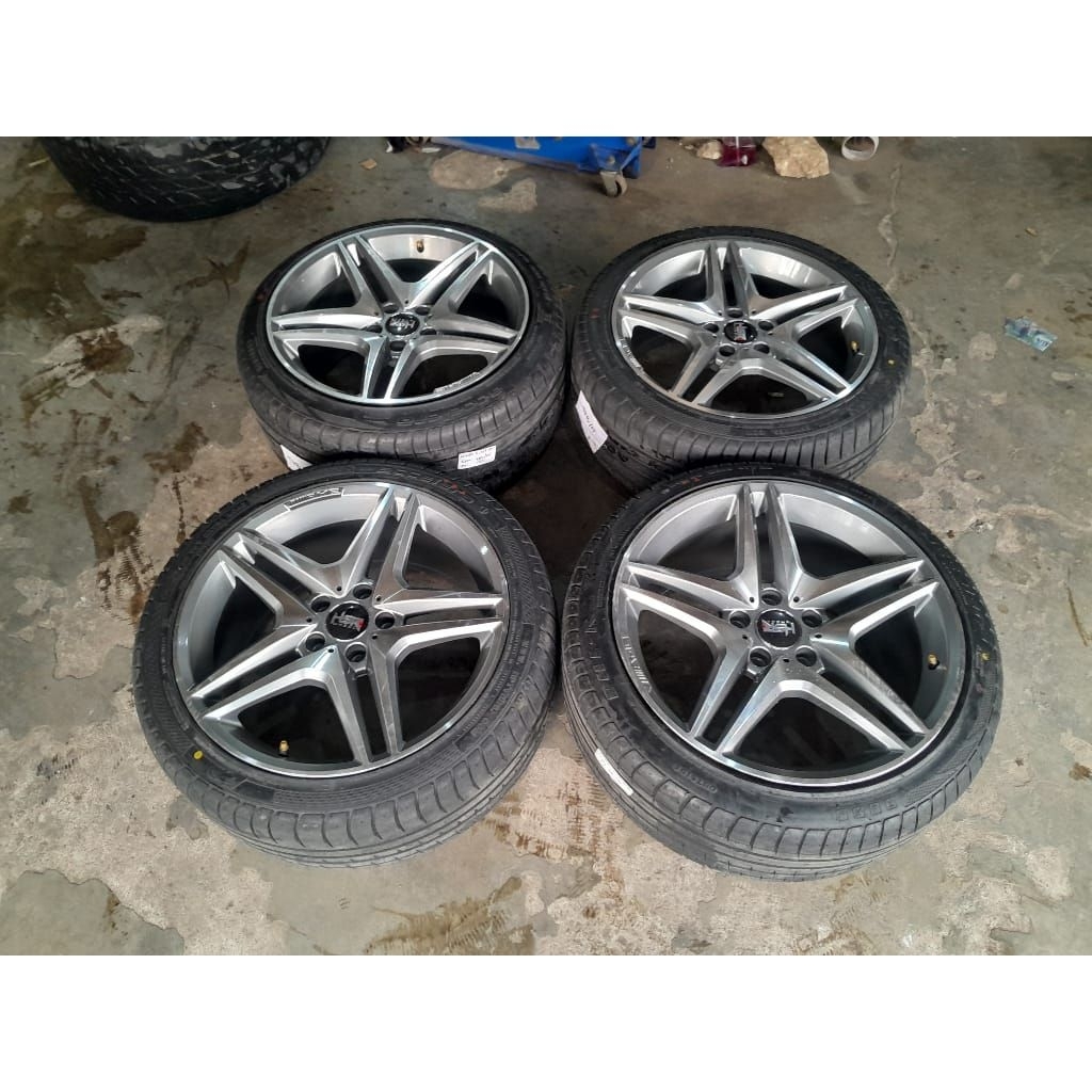 Velg Mobil Second HSR ANTLER Ring 18 Lebar 8.5/9.5 pcd 5x112 Et45 + Ban