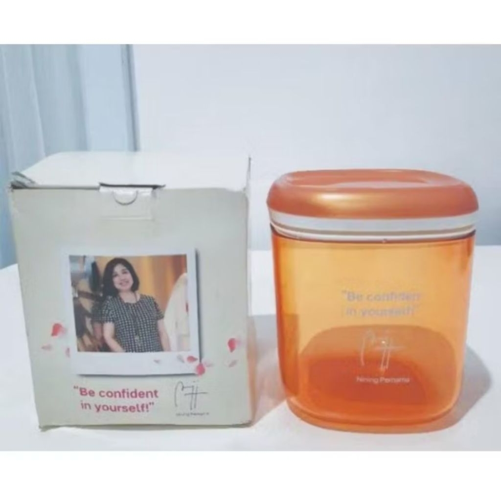 tupperware crystal canister gold