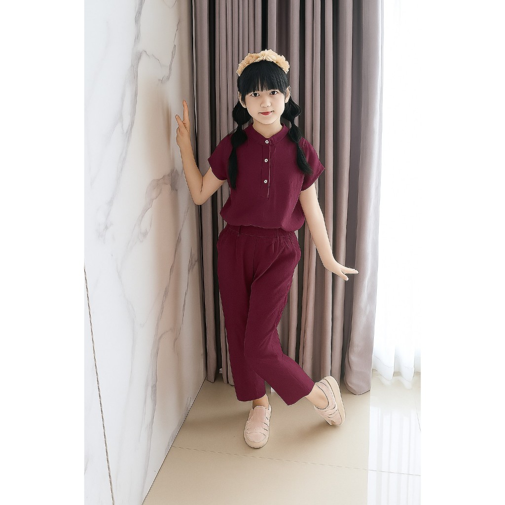 MK002 CINDY SET | Setelan Anak Perempuan Rayon Polos Premium Oneset Kekinian / Setelan Korean Style