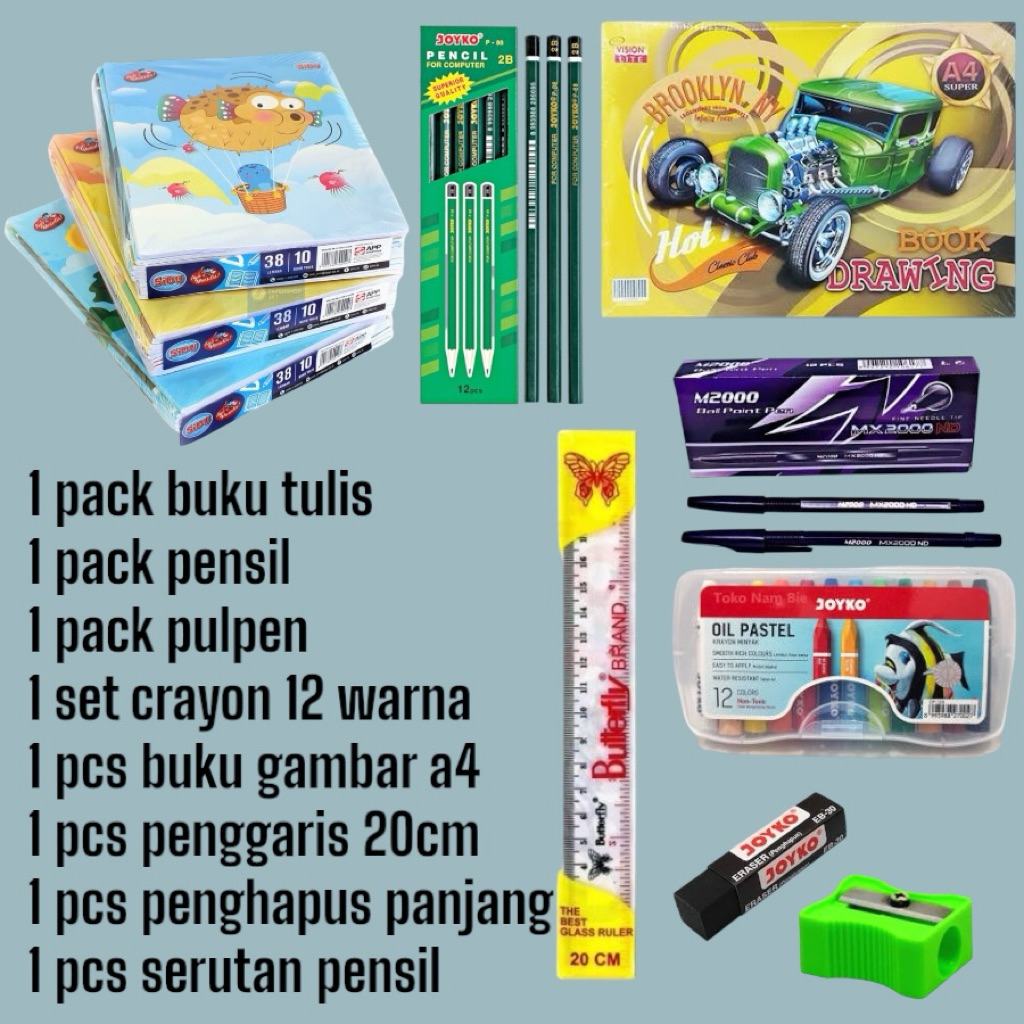 

BACK TO SCHOOL! PAKET PREMIUM ALAT TULIS SEKOLAH 8in1
