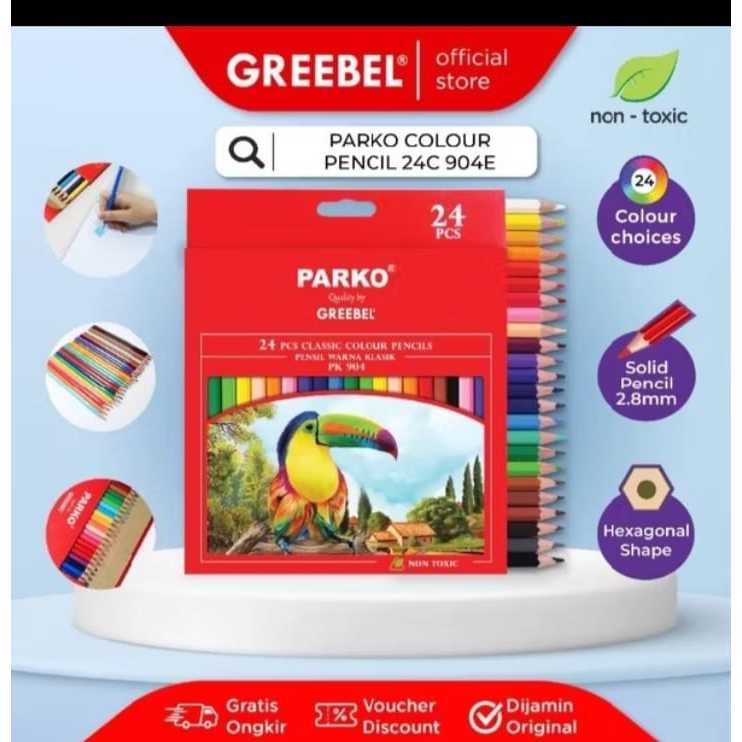 

PENSIL WARNA GREEBEL PARKO 24 WARNA 904E