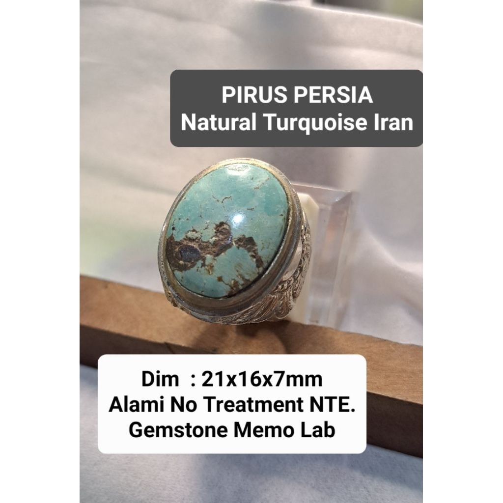 Natural Turquoise PIRUS PERSIA NTE No Treated Memo Lab Gemstone Batu Alam Pirus Persia Feroza Fairuz