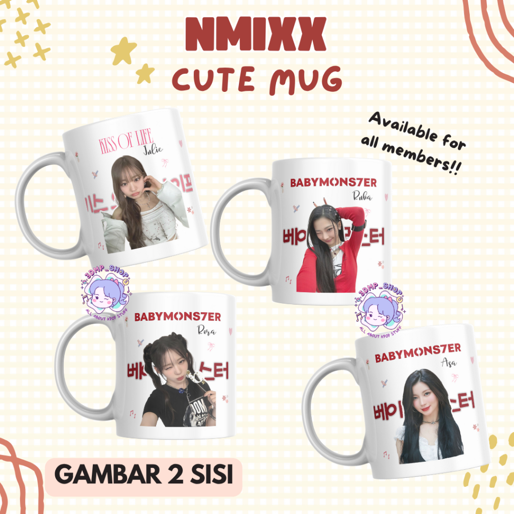 

[MOHON TAMBAH BUBLE WRAP] MUG GELAS CANGKIR Nmixx Sullyoon Jiwoo Haewon Lily Bae Kyujin