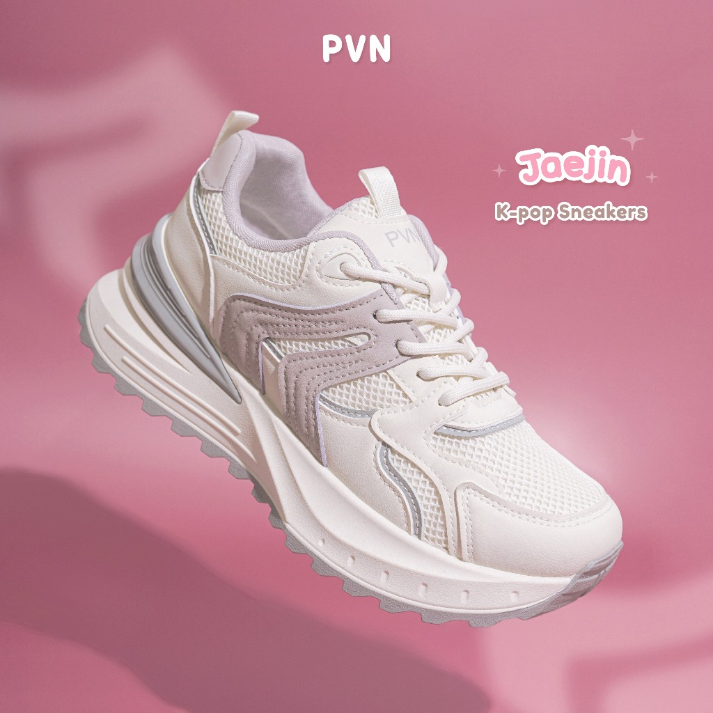 PVN Jaejin Sepatu Sneakers Wanita Sport Shoes Casual Grey 520