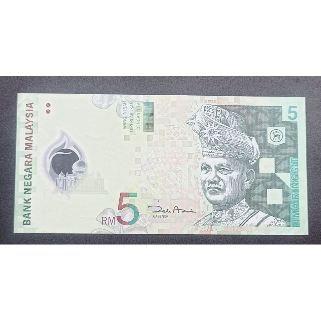 uang polymer Malaysia 5 ringgit