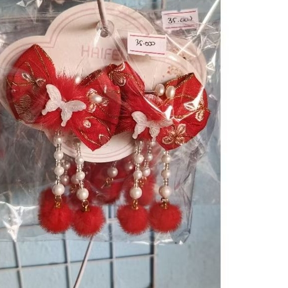Jepit Rambut imlek import Merah