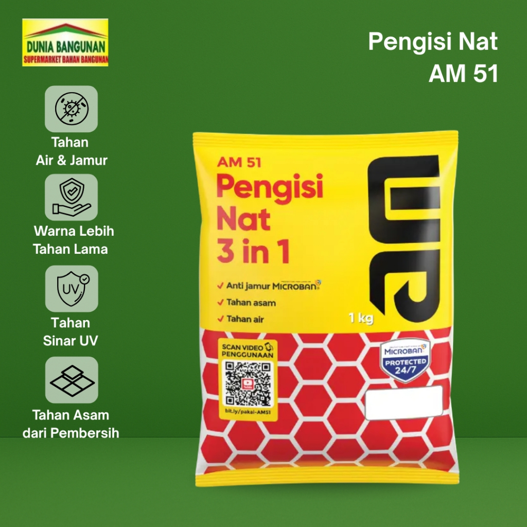 Nat AM 51 Pengisi Nat Keramik Anti Jamur untuk Keramik Granit 1KG