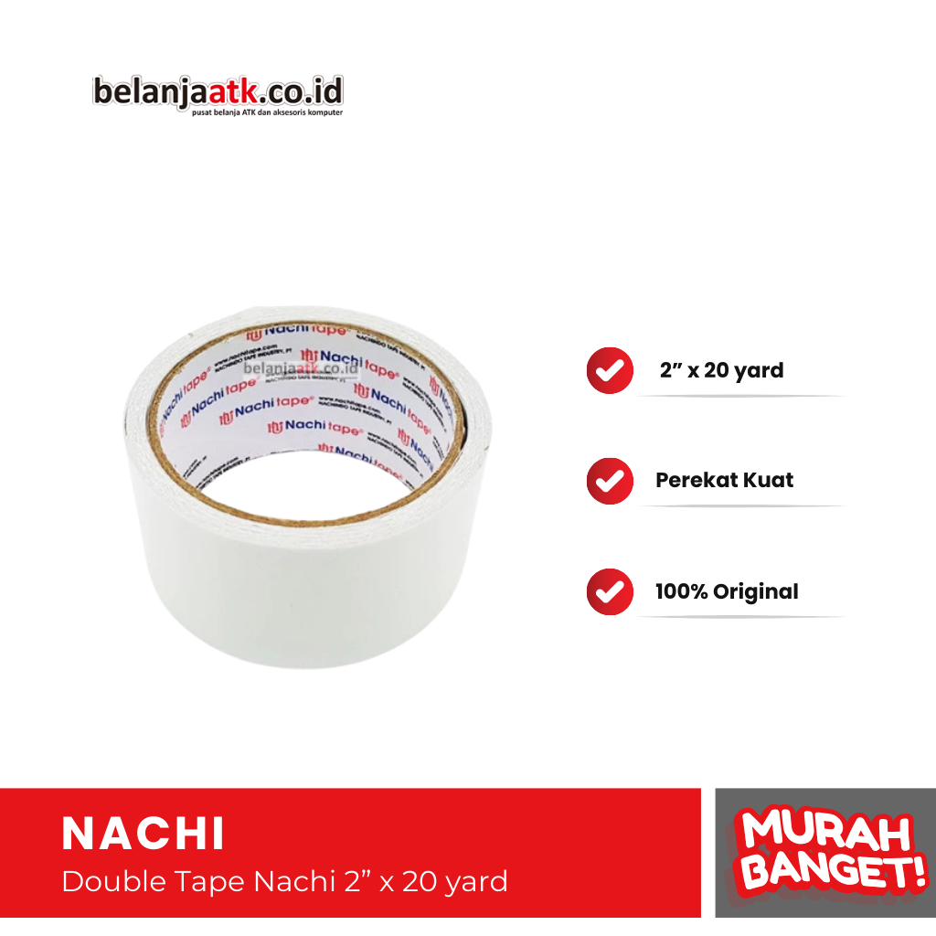 

Double Tape Nachi 2” x 20 yard / Dobel Tape Dua Inch