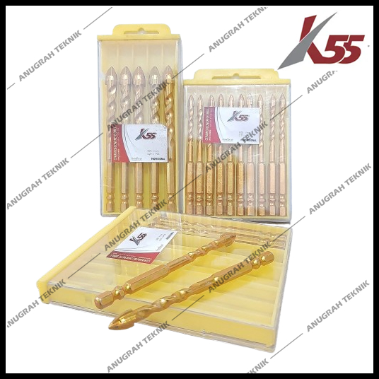 K55 Mata Bor Keramik Mata Bor Ubin Cross Hex Tile Drill Bit K55