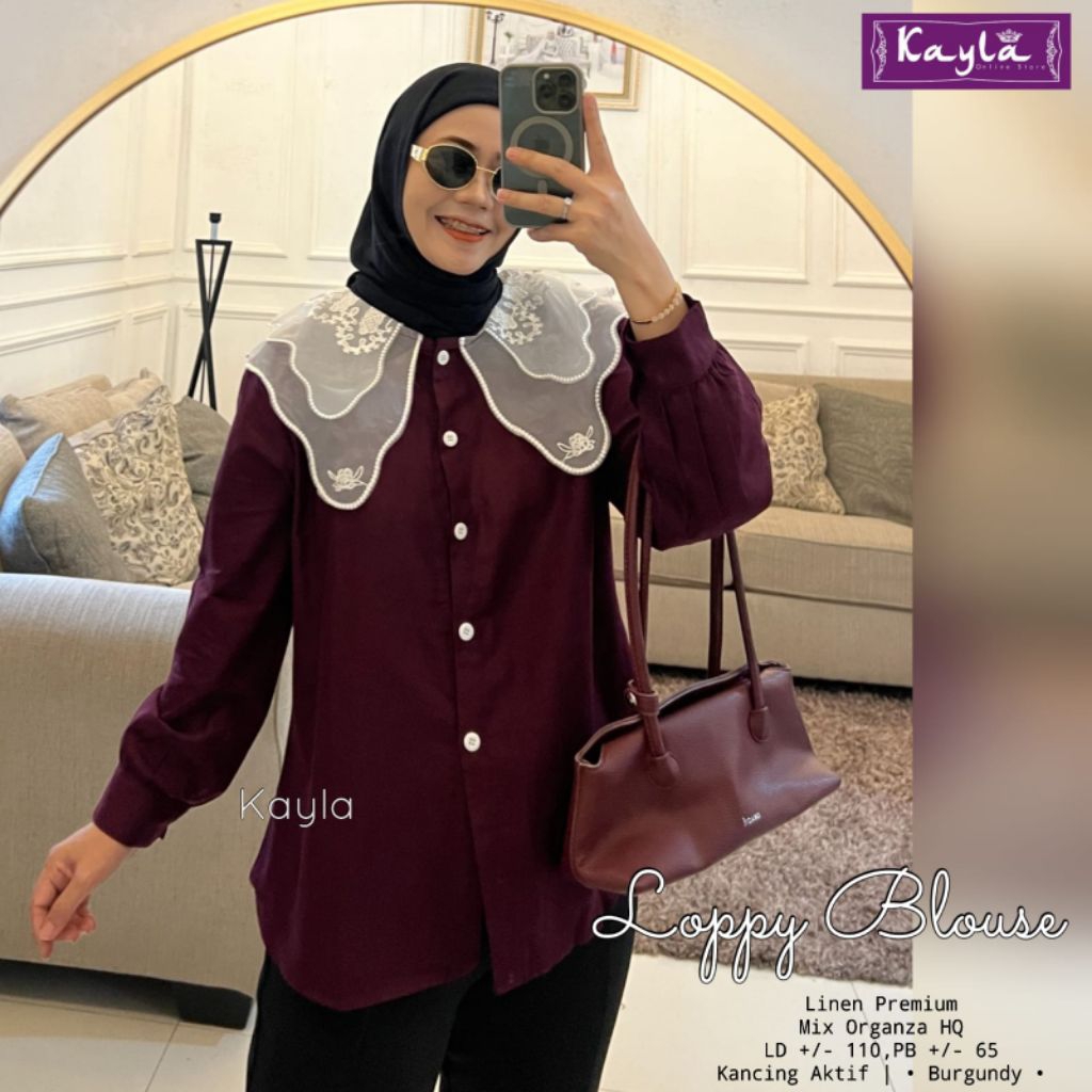 ANN BASIC BLOUSE Blouse Bordir Blouse Terbaru Casual Blouse // Mirai Longtunik Midi Tunik Rayon