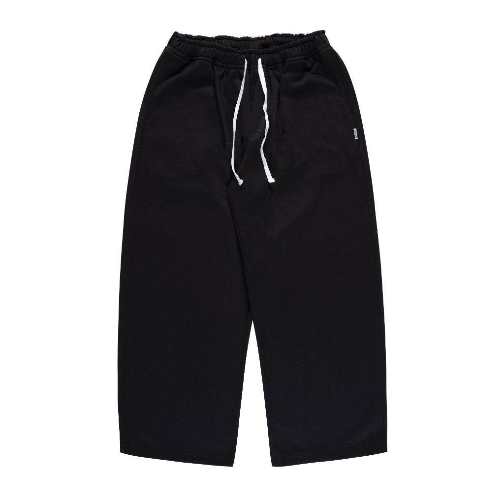 Lessegos Celana Panjang Baggy Fleece Polos Hitam 330 GSM