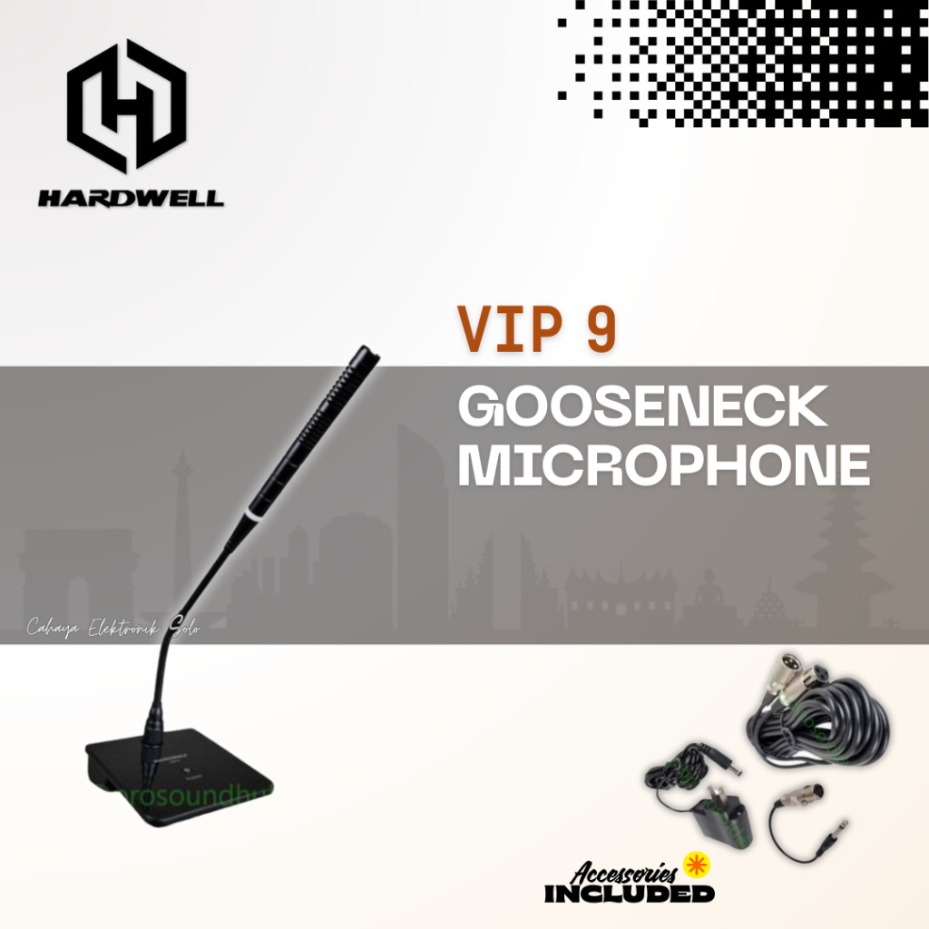 Mic Meja Hardwell VIP 9 Mimbar Gooseneck Baterai AAA Phantom 5V Power Supply Adaptor