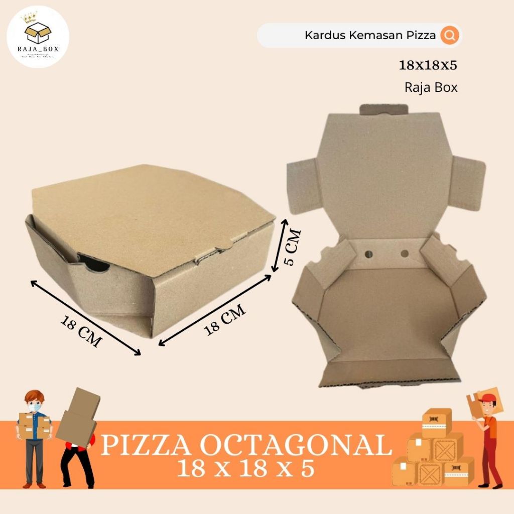 

Kardus Pizza Octagonal 18x18x5 Kardus Die Cut
