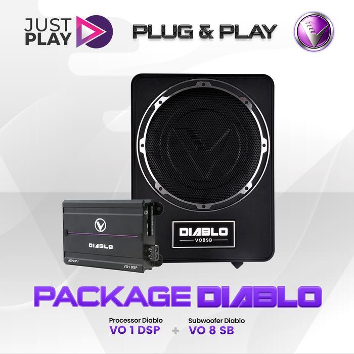 Paket Audio Mobil Venom Diablo Just Play – VO1 DSP + VO8SB Subwoofer Aktif Car Audio