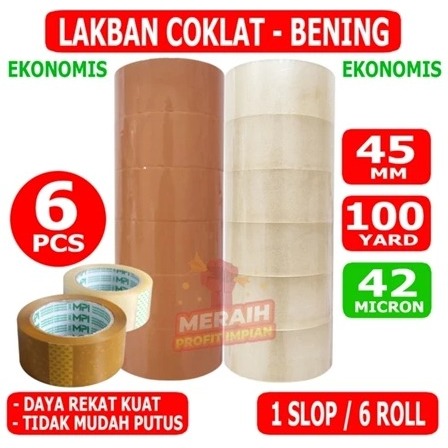 

1 SLOP - Lakban Bening - Coklat 100 Yard - Lakban MPI 45 mm x 100 Yard