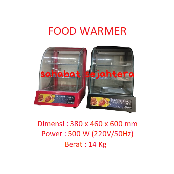 Display Warmer Etalase Penghangat Makanan Kaca SSSHDH-1P – Pemanas Makanan Listrik