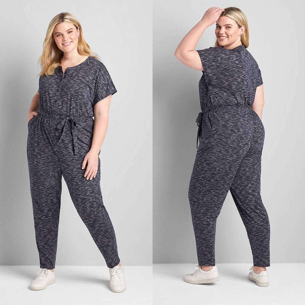 JUMPSUIT WANITA KANCING DEPAN LENGAN PENDEK TALI BIG SIZE LD 162-184cm LNE BRYN J36