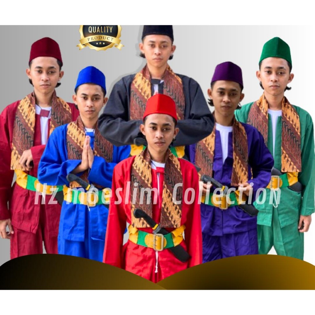Setelan Baju Pangsi Dewasa Baju Silat Dewasa Baju Adat Betawi Lengkap Pakaian Adat Betawi Lengkap
