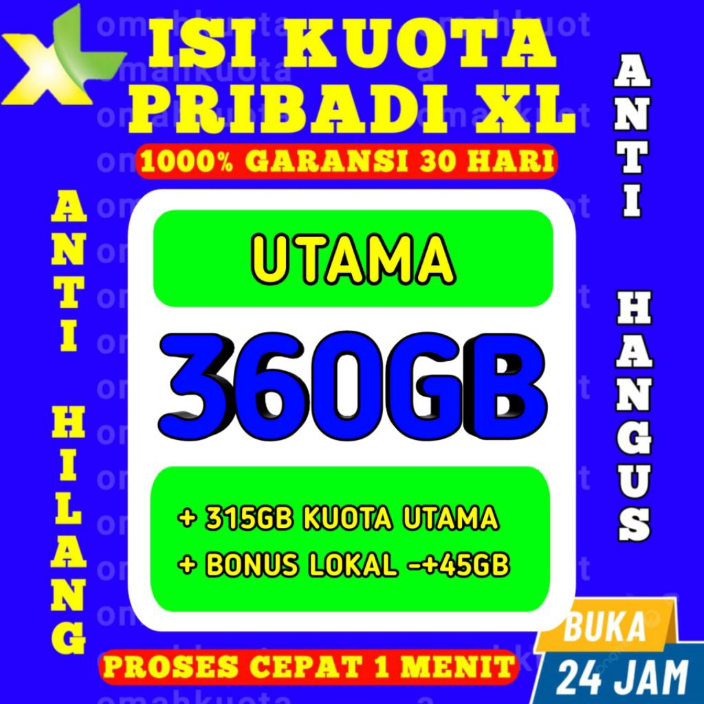 PAKET XL 360GB FULL NASIONAL - PAKET DATA XL 100GB FLEX TERMURAH - KUOTA INTERNET XL