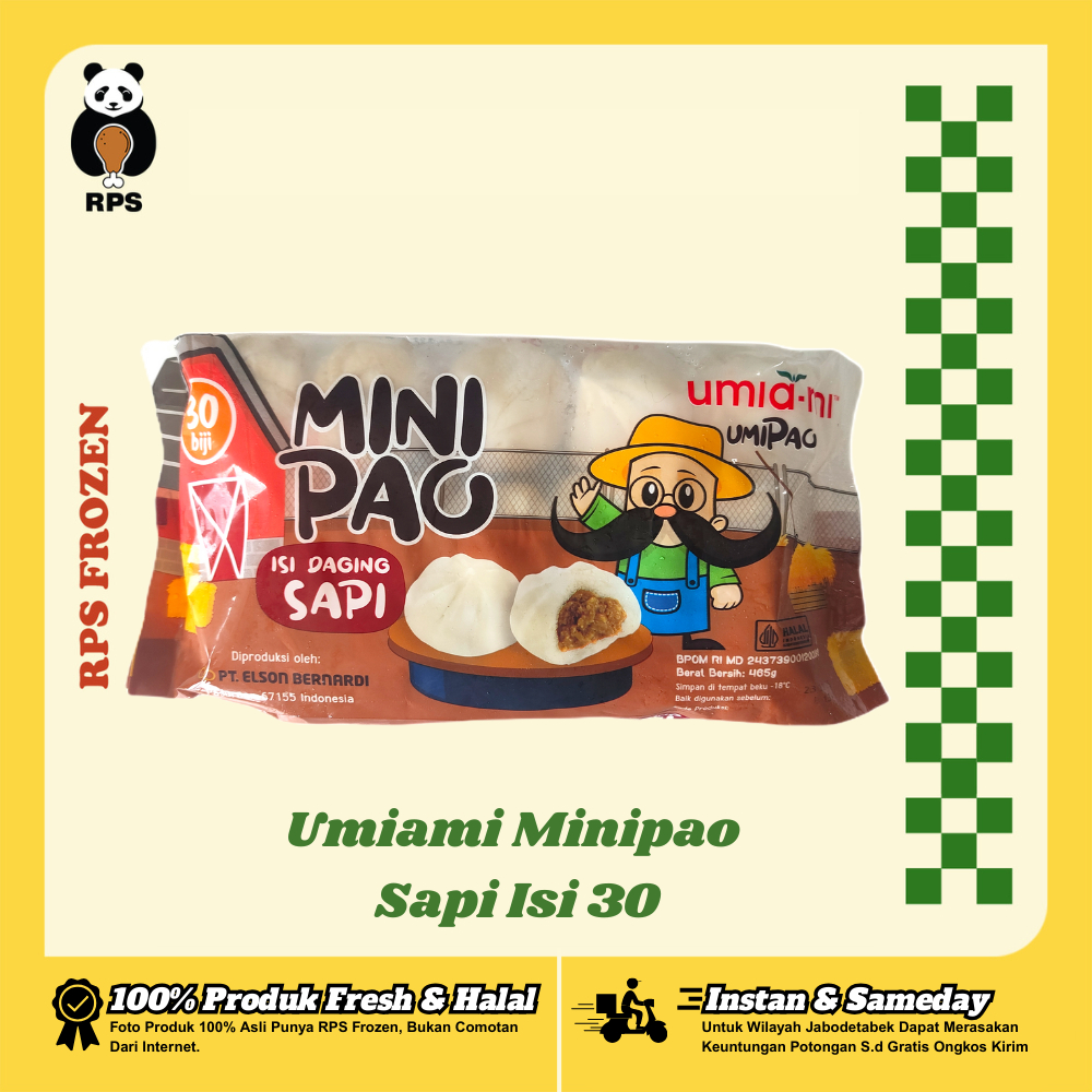 

Minipao isi sapi umiami 465 gr (isi 30), bapao mini isi sapi, bapao frozen