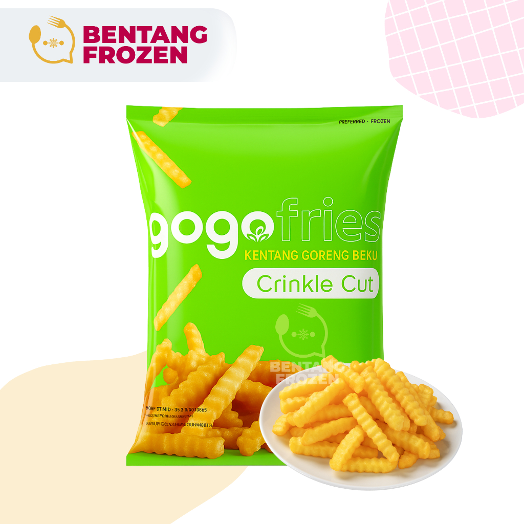 

Gogo Fries Crincle Cut 1kg / Kentang Goreng Crinkle Frozen