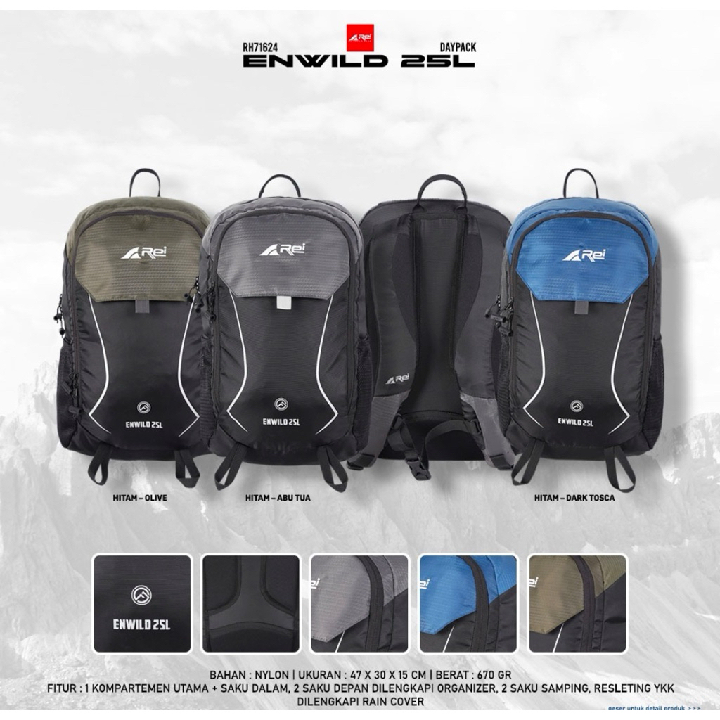 REI TAS RANSEL PUNGGUNG ENWILD 25L