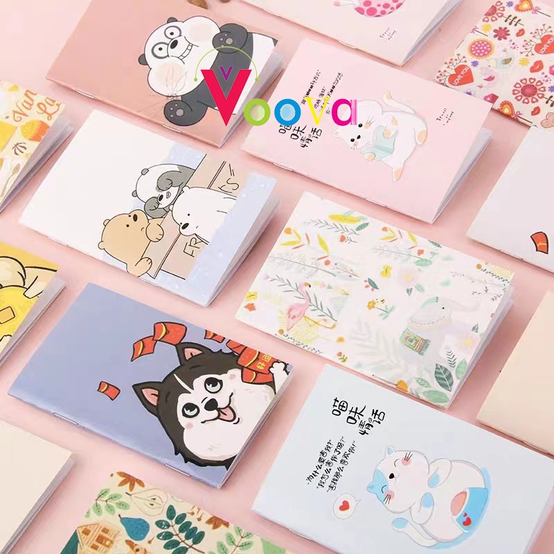 

VOOVA Buku Tulis Mini Motif Kartun Note Book Mini Cartoon Mini Book Notepad Karakter Buku Tulis Memo Kecil