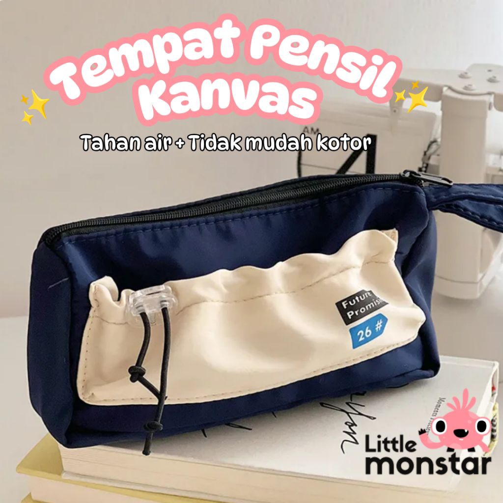 

Tempat Pensil Kanvas Tahan Air Muat Banyak Zipper Anti Karat