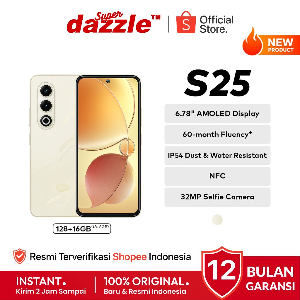 [ TERLARIS ] HP itel S25 8/128 GB NFC Original 100% Garansi Resmi 12 Bulan Official Store Indonesia 