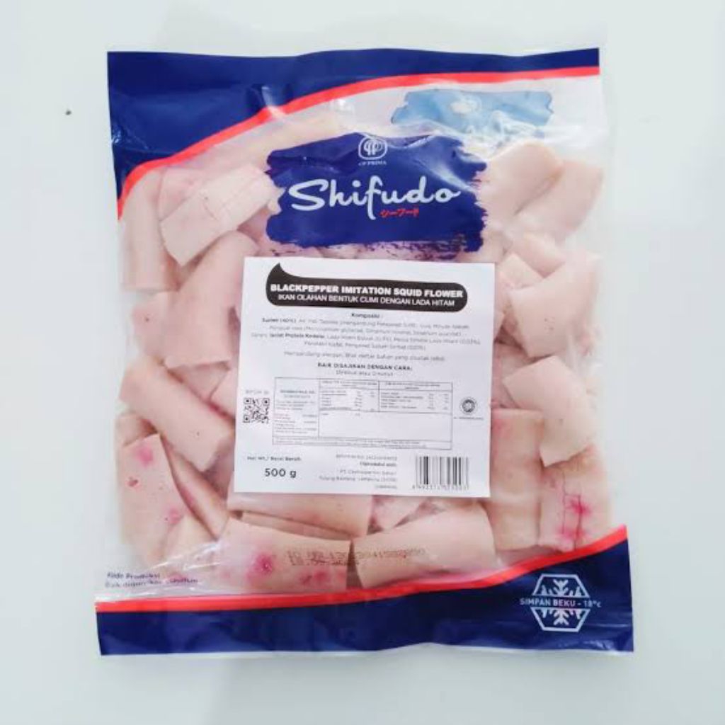 

Shifudo Blackpepper Imitation Squid Flower 500gr (Frozen Food)