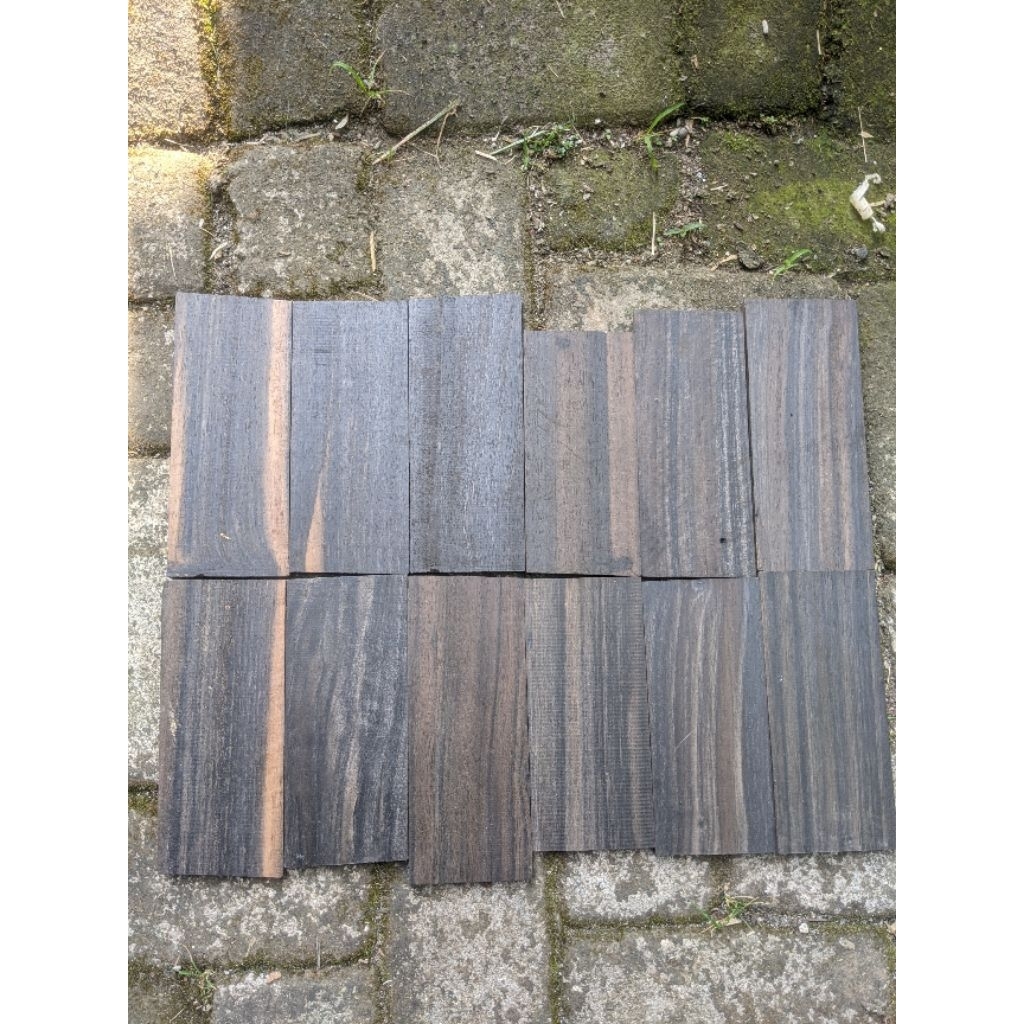 papan eboni ebony hitam 7mm x 7 x 9-14 cm