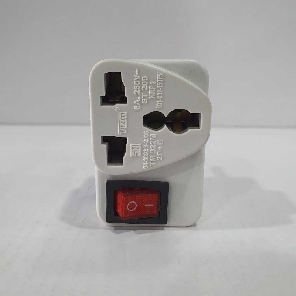 Steker Saklar On Off 3 Kaki TRM - Steker Serbaguna 3 Kaki