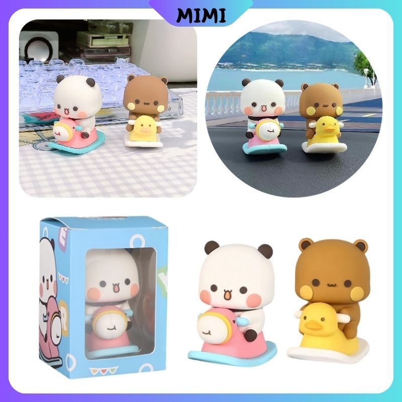 Aksesoris Mobil Lucu Dan Unik / Ornamen Boneka Panda Satu Dan Dua / Hiasan Dashboard Mobil