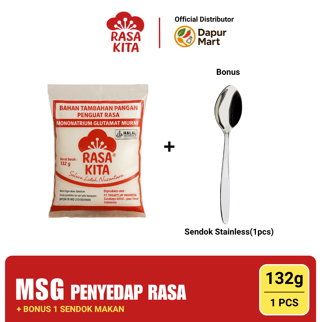 

Rasa Kita Penyedap Rasa MSG (Micin) 132g - Berhadiah 1 Sendok Makan