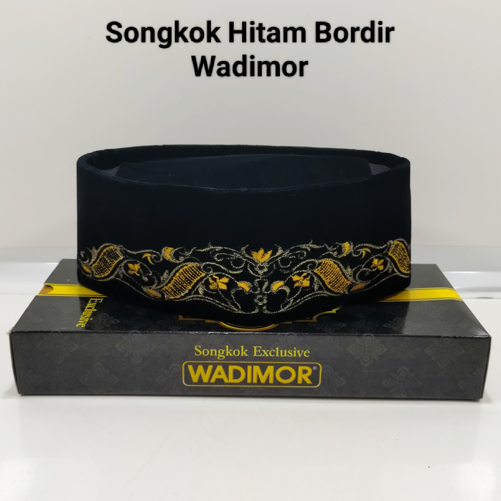 Peci Songkok Hitam Bordir AC Wadimor Original