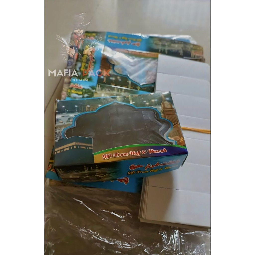 

Dus oleh oleh haji dan umroh isi (50 pcs)murah model box kemasan kotak motif dan warna terbaru