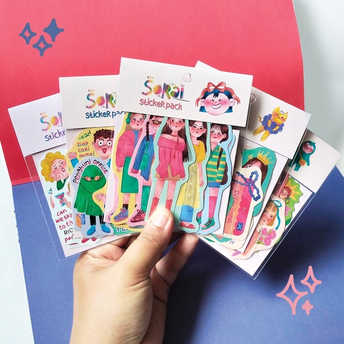 

SORAI Illustration Sticker Pack / Stiker Die Cut Ilustrasi