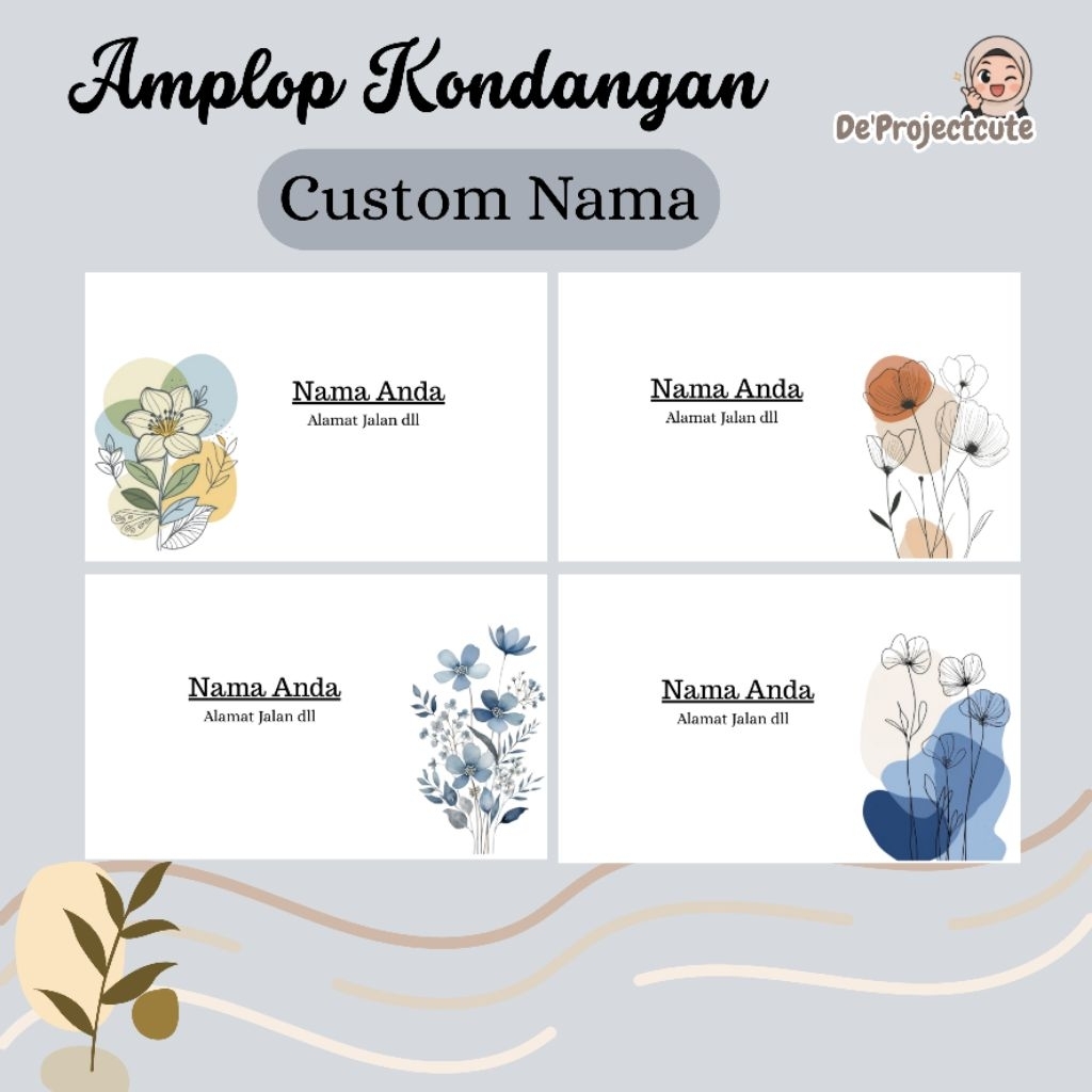 

Amplop Kondangan Aesthetic Custom Nama & Alamat