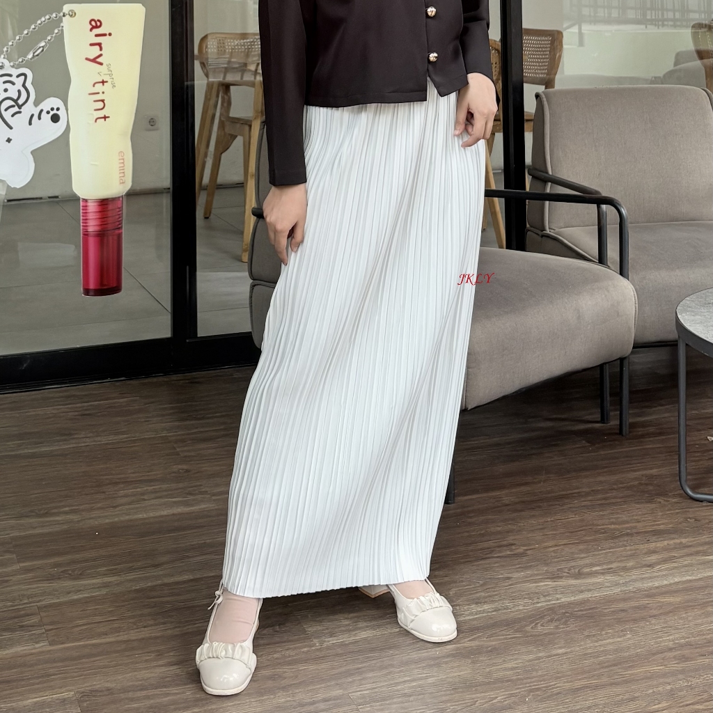 Rok Span Plisket Centi BB Panjang/Rok Span Plisket Panjang/Rok Plisket/Rok Panjang Highwaist/Rok Spa