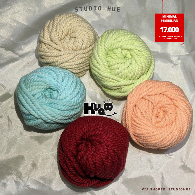 (5 Meter) 3mm Tali macrame katun atau Macrame Cotton Rope