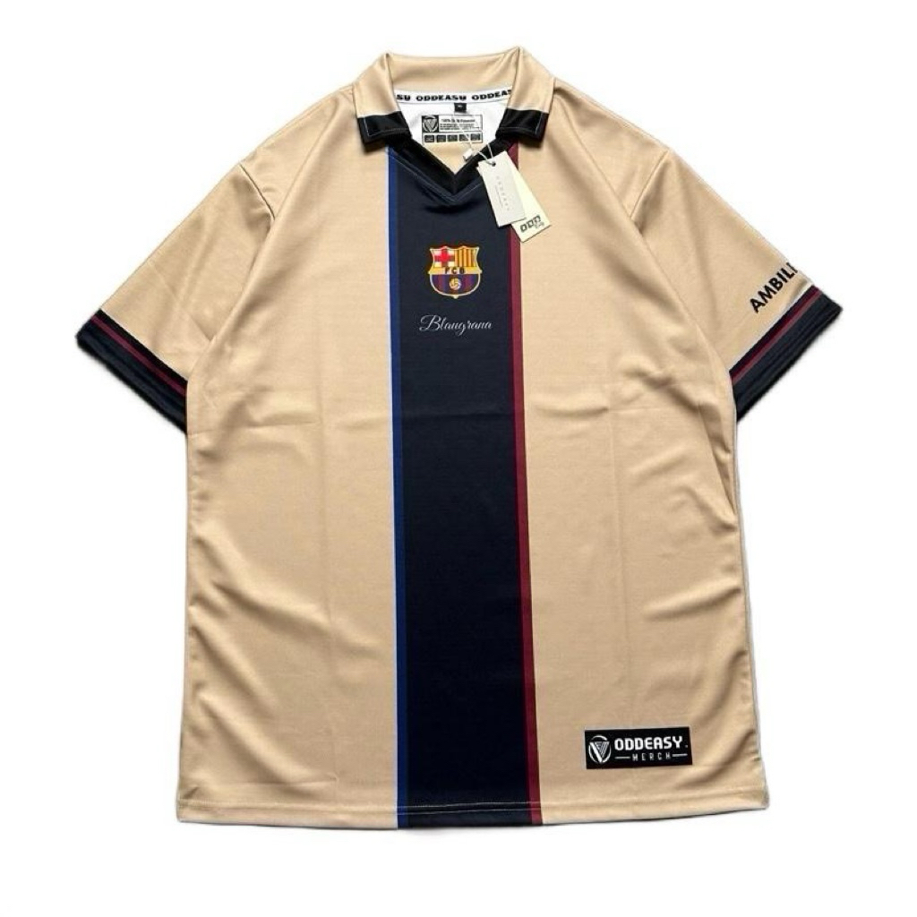 Jersey Bola Barca Blaugrana Vintage Full Tag BARCELONA Keren Pria Distro Baju Kerah Kaos Cowok Print
