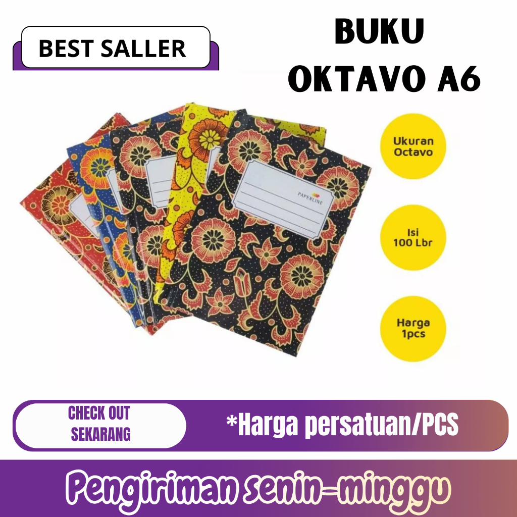 

BUKU HardCover Oktavo A6 100 Lembar Paperline 11X15 CM