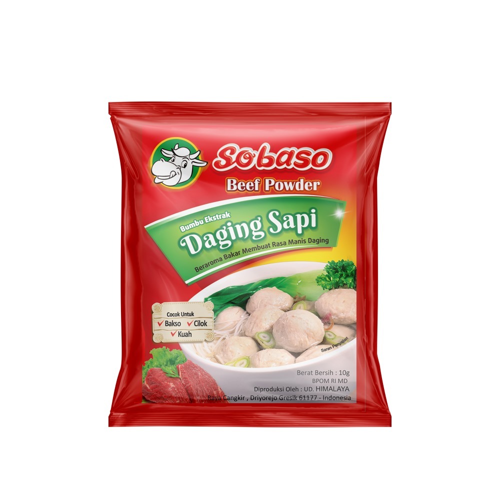 Sobaso Beef Powder Rasa Sapi 10 gr 1 Renteng Isi 12 pcs