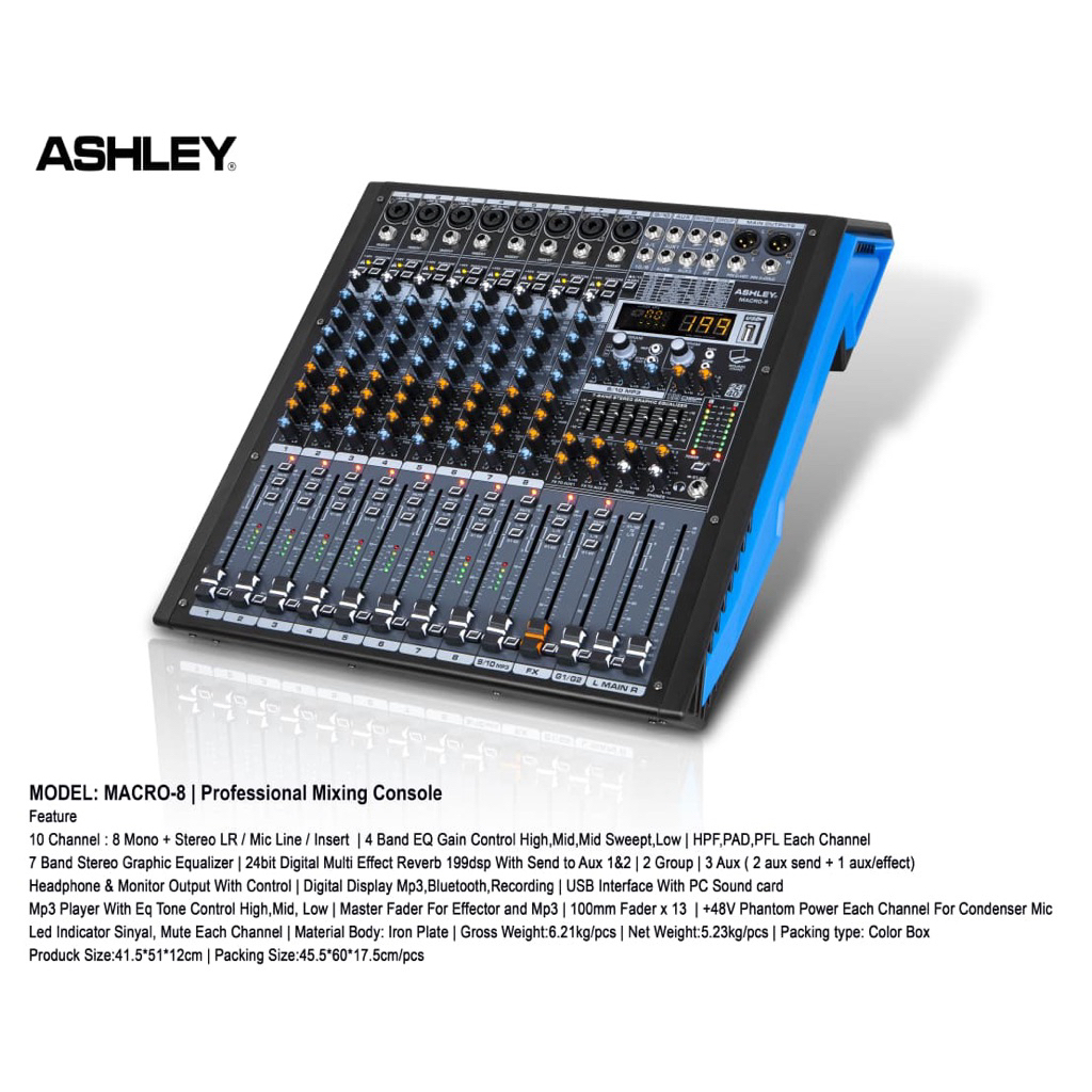 MIXER AUDIO ASHLEY MACRO 8 / MACRO8 ORIGINAL 8 CHANNEL